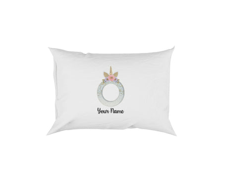 Personalised Unicorn Sparkly Kids Girls Monogram Alphabet Initial Letter Pillow