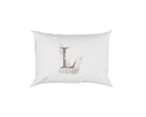 Personalised Misty Dusty Pastel Alphabet Floral Name Initial Letter Pillow Case