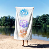 Personalised Watercolour Letters Font Coloured Absorbent Beach Bath Sheet Towel
