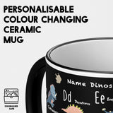 Personalised Dinosaur Kids Alphabet Heat Sensitive Magic Colour Changing Novelty