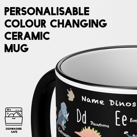 Personalised Dinosaur Kids Alphabet Heat Sensitive Magic Colour Changing Novelty