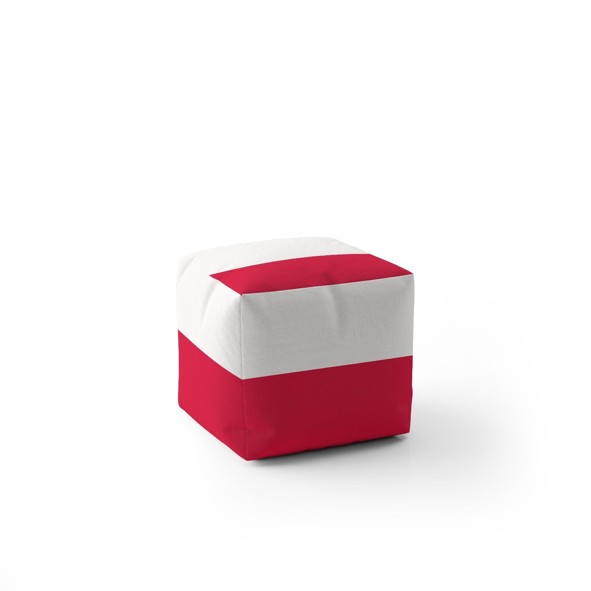 Poland Flag Polish Design Ottoman Filled Pouffe Footrest Washable Cover Custom