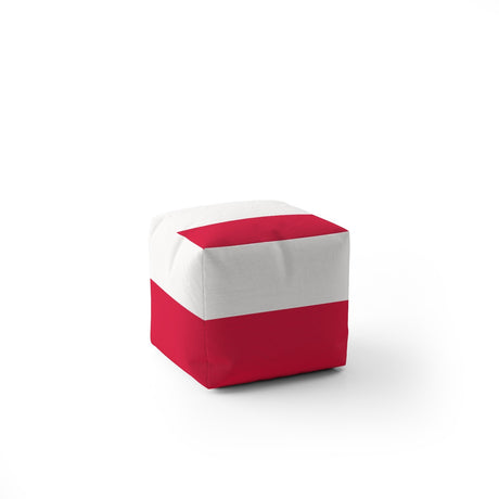 Poland Flag Polish Design Ottoman Filled Pouffe Footrest Washable Cover Custom