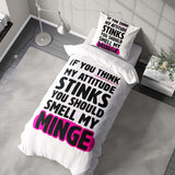 Attitude Stinks Rude Funny Any Colour Soft Single Size Novelty Bed Duvet Cover