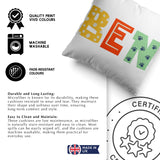 Personalised Kids Alphabet Onyx Print Soft Square Filled Cushion Throw Decor