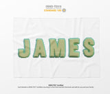 Personalised Any Name Bold Pixel 3D Novelty Soft Fleece Mink Blanket Gift Decor