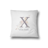 Personalised Misty Dusty Pastel Alphabet Floral Name Initial Letter Cushion