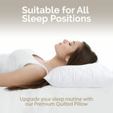 Luxury Quilted Pillows Hotel Quality Soft Cover Anti-Allergy Premium Filled