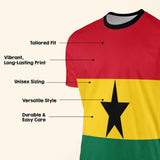 Ghana Flag Ghanaian Custom All-Over Printed Unisex T-Shirt - Top Patriotic Tee