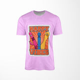 Personalised Happy Vibes Rude Funny Custom Printed T-Shirt Choose Colour Unisex
