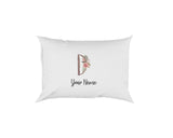 Personalised Floral Watercolour Hand Paint Effect Alphabet Floral Name Pillow