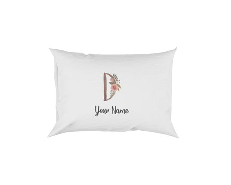 Personalised Floral Watercolour Hand Paint Effect Alphabet Floral Name Pillow