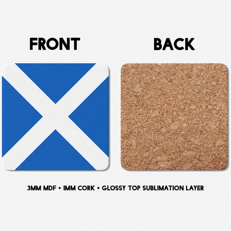 Scotland Flag Scottish Cross Custom Printed Coffee Tea Mug Coaster Gift Him Her