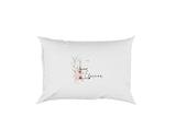 Personalised Your Name Gentle Botanical Blush Initial Letter Pillow Case Gift