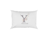 Personalised Misty Dusty Pastel Alphabet Floral Name Initial Letter Pillow Case