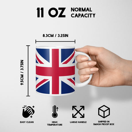 GB Flag Union Jack Flag Custom Printed Coffee Tea Mug MDF Coaster Gift Him Her
