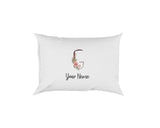 Personalised Floral Watercolour Hand Paint Effect Alphabet Floral Name Pillow