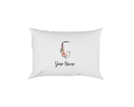 Personalised Floral Watercolour Hand Paint Effect Alphabet Floral Name Pillow