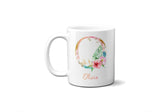 Tropical Alphabet Exotic Floral Name Initial Letter Coffee Mug Gift 11oz Ceramic