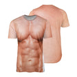 Funny Fake Muscle Muscular 3D Real Life Printed Unisex Custom T-Shirt Gift