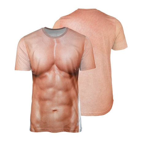 Funny Fake Muscle Muscular 3D Real Life Printed Unisex Custom T-Shirt Gift