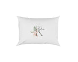 Personalised Your Name Gentle Botanical Blush Initial Letter Pillow Case Gift