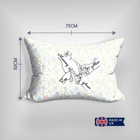 Mother's Day Gift Custom Floral Hands Name Novelty Memory Pillowcase Decor