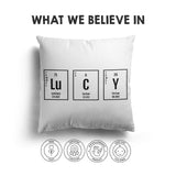 Personalised Name Science Chemical Periodic Table Square Filled Cushion Decor