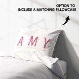 Personalised Any Name Pink Rose Petals Soft Single Size Novelty Bed Duvet Cover