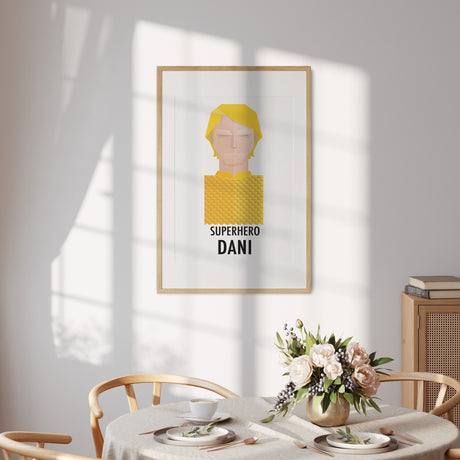 Custom Colour Personalised Superhero Name Wall Art Poster Print Decor