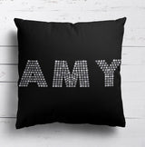Personalised Name Diamond Gems Letters Soft Square Filled Cushion Throw Decor