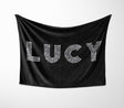 Personalised Diamond Gems Letters Novelty Soft Fleece Mink Blanket Gift Decor