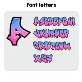 Personalised Name Urban Graffiti Font Kids Cot Bedding Duvet Cover + Pillowcase