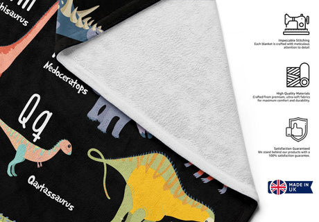 Dinosaur Alphabet Personalised Custom Soft Highly Absorbent Beach Bath Sheet