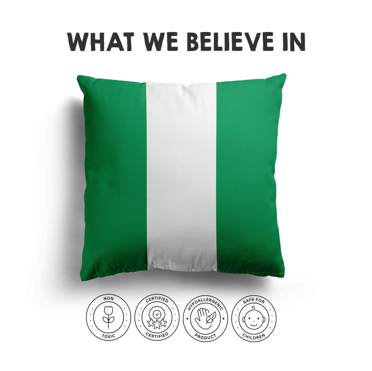 Nigeria Flag Nigerian Design Filled Square Cushion Decorative Throw Gift Size
