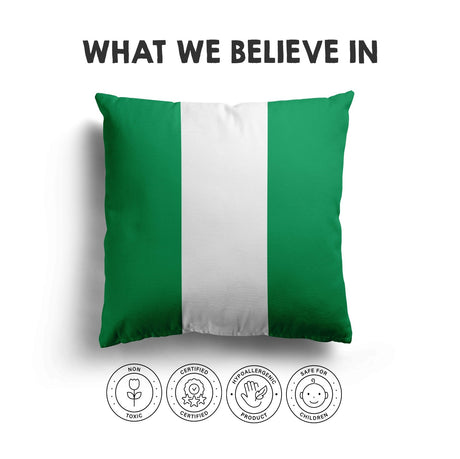 Nigeria Flag Nigerian Design Filled Square Cushion Decorative Throw Gift Size