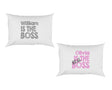 Set of 2 His & Hers The Real Boss Novelty Funny Personalised Pillow Case Cover