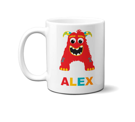 Personalised Little Multi Monster Name Initial Letter Kids Mug Gift 11oz Ceramic