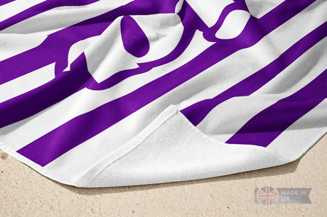 Personalised Name Custom Coloured Striped Soft Highly Absorbent Beach Bath Sheet