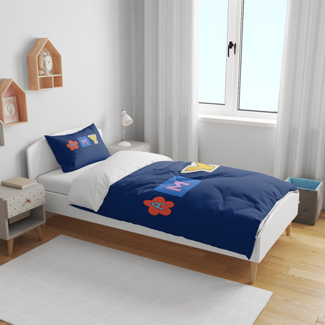 Personalised Name Ransom Note Cut Font Toddler Cot Bed Duvet Cover + Pillowcase