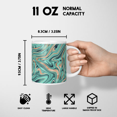 Liquid Marble Custom Design Coffee Tea Mug + Coaster Option Gift For Him Her