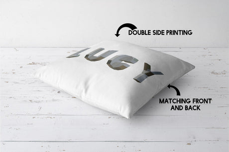 Personalised Geometal 3D Name Print Soft Square Filled Cushion Throw Decor
