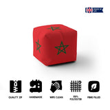 Morocco Flag Moroccan Ottoman Filled Pouffe Footrest Washable Cover Custom Gift