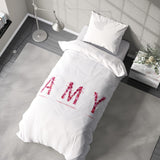 Personalised Any Name Pink Rose Petals Soft Single Size Novelty Bed Duvet Cover