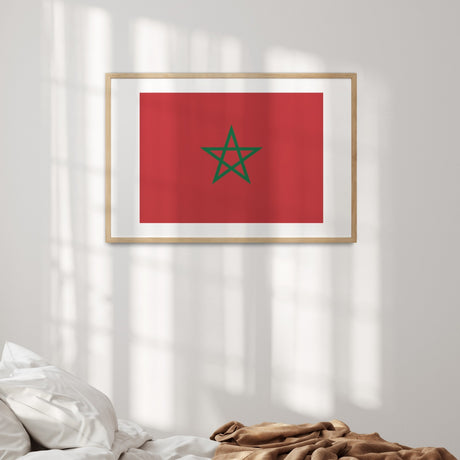 Morocco Flag Moroccan Design Custom Wall Art - Poster Picture Print Decor Home