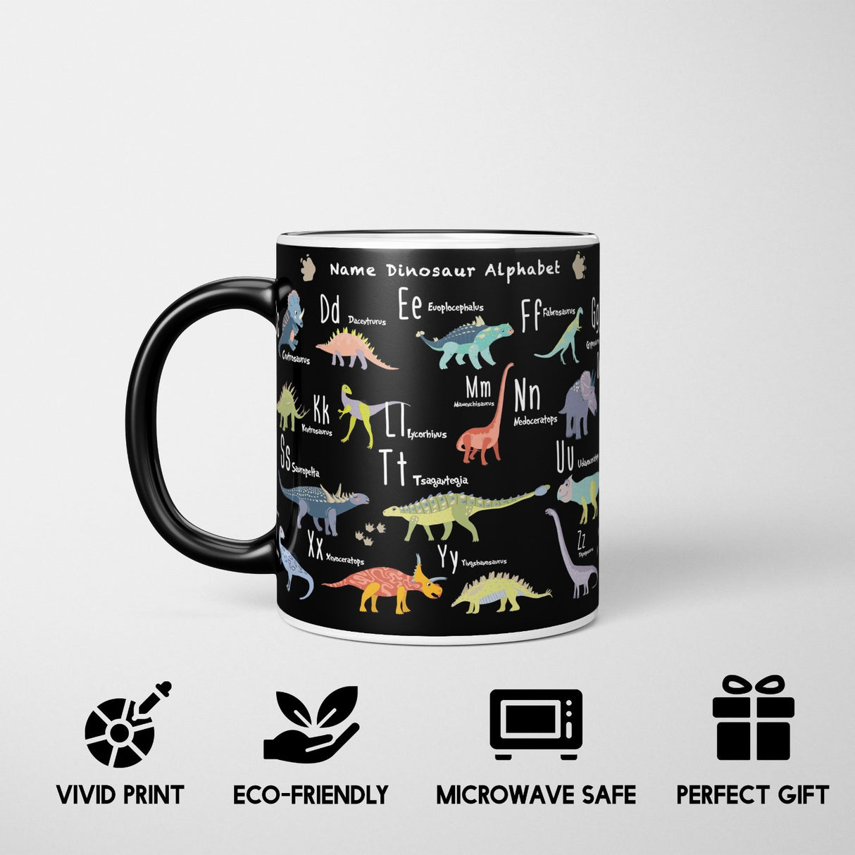 Personalised Dinosaur Kids Alphabet Heat Sensitive Magic Colour Changing Novelty