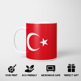 Turkey Flag Turkish Design Coffee Tea Mug Cup Set Coaster - Gift Him Her Custom