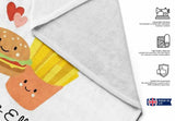 We Go Together Burger + Fries Personalised Name Custom Beach Bath Sheet Towel