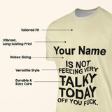 Personalised Not Very Talky Custom All-Over Printed T-Shirt Choose Colour Unisex