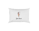 Personalised Floral Watercolour Hand Paint Effect Alphabet Floral Name Pillow